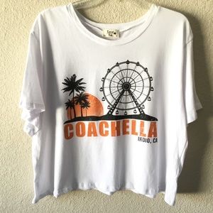 NWOT Coachella Festival Cropped T-Shirt